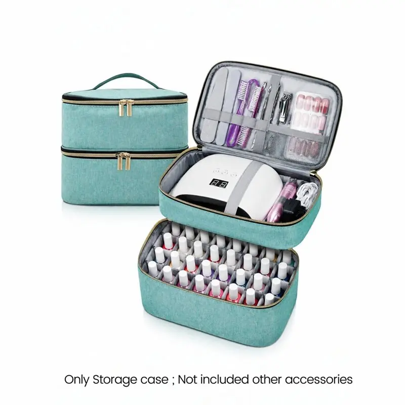 Portable Nails Polishs Organizer Nails Storage Holds& Lamp Nails Bag Organizer Nails Polishs Holder