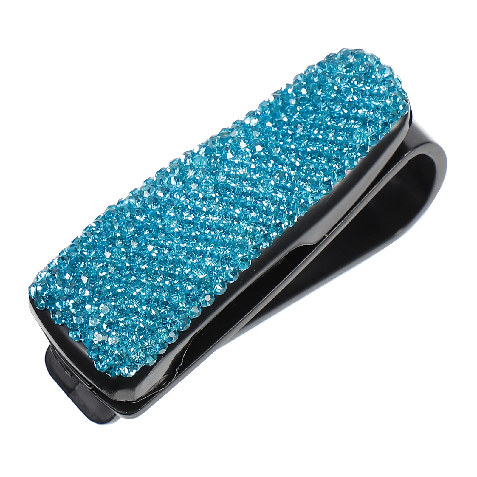 

Car Glasses Holder Visor Clip Elegant Crystal Decorated Mount for Eyeglasses Sunglasses Tickets Business Cards Non-Slip Auto