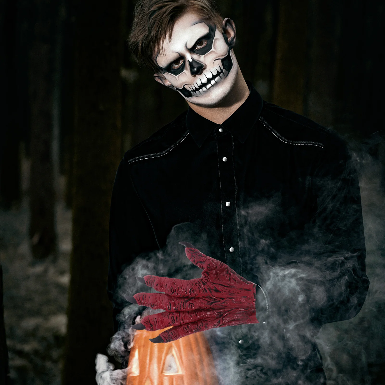 Gants du diable pour femmes, 1 paire, doigt Long effrayant, patte effrayante, accessoires de Costume d'halloween, mascarade, accessoires de jeu de rôle, loup