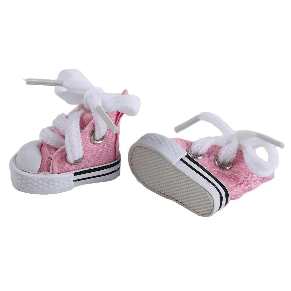 1 Para 3,5 cm Lalka Moda Mini Płócienne Buty Mini Kawaii Fashion Casual Doll Canvas Shoes Kolorowe Śliczne Mini Płócienne Buty Dla Lalek