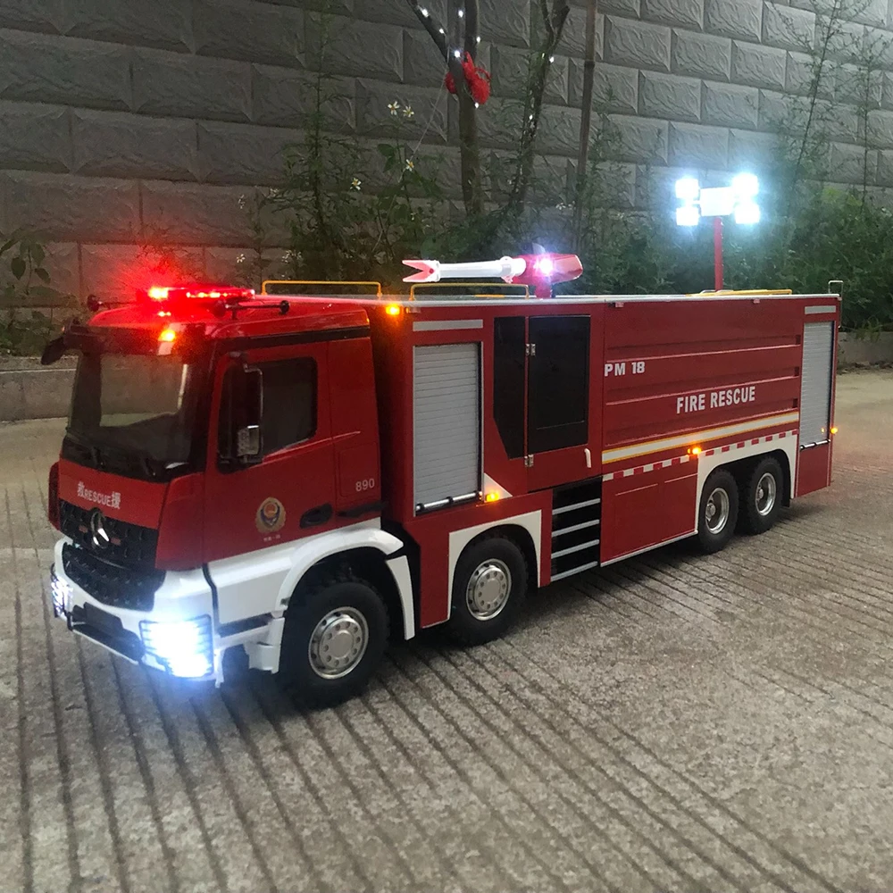 1/14 Fire Truck with Sound and Lights for 1/14 Tamiya RC Truck Trailer Tipper Scania R620 Benz Actros Volvo MAN LESU Car Part