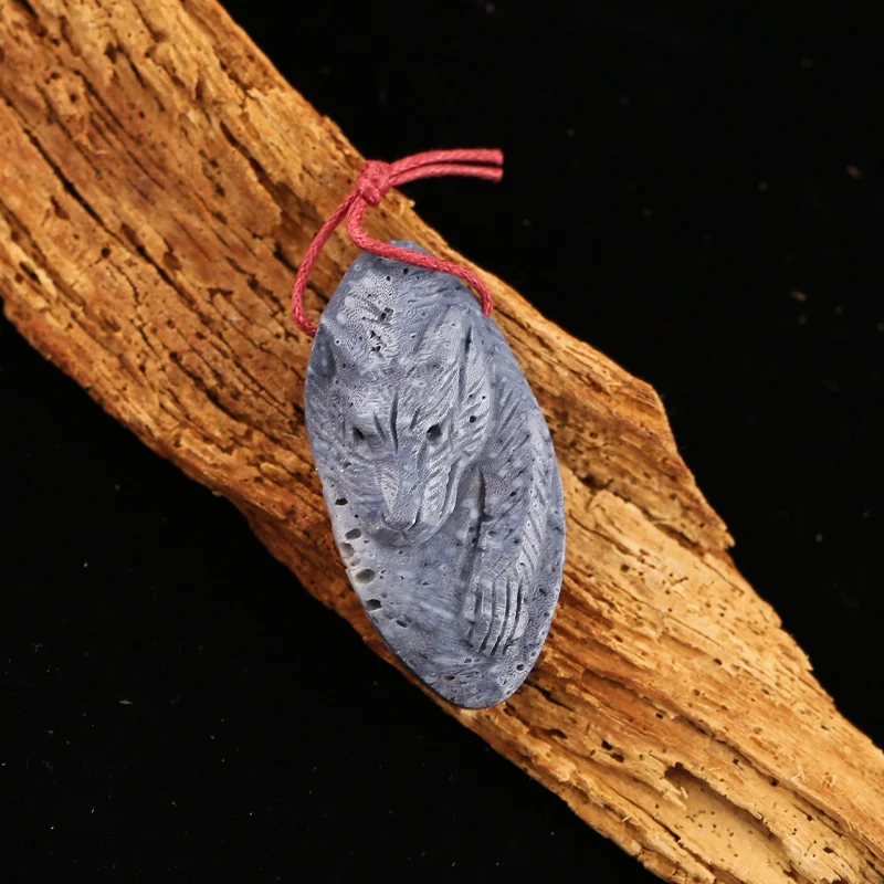 B&F Handmade Blue Coral Stone Pendants, Genuine Natural stones beads, Unique Stones for jewelry & DIY Earring Beads