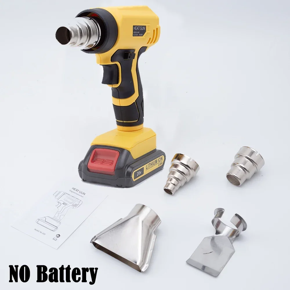 

360W Portable Cordless Heat Gun For DeWalt 18V Lithium Battery Industrial Handheld Electric Heating Gun with 4 Nozzle