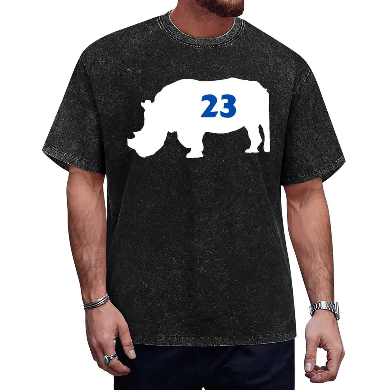 

Vintage Rhino 23 Team illustration T-Shirt blanks Man t-shirt vintage clothes animal prinfor boys tee shirts for men
