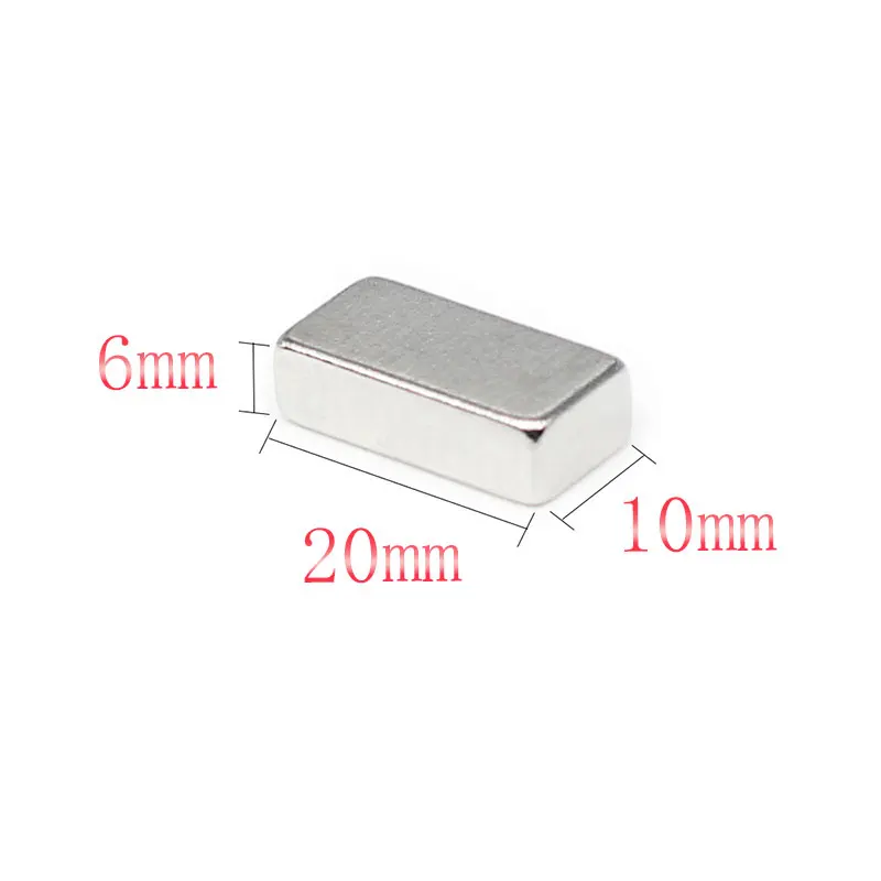 2/5/10PCS 20x10x6mm N35 Square Super Strong Neodymium Magnet Block Magnetic Sheet Fridge Magnets Powerful Fishing Magnets