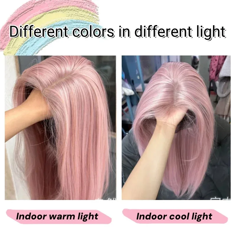 Peluca rosa Peluca rosa larga y recta de Lolita para mujer Pelucas sintéticas con diadema Pelucas de fiesta en promoción Peluca Lolita