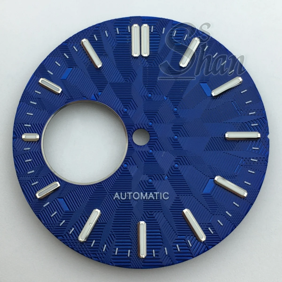 

30.9mm blue green white black hollow dial with NH38 automatic movement green glow-in-the-dark watch replacement accessories