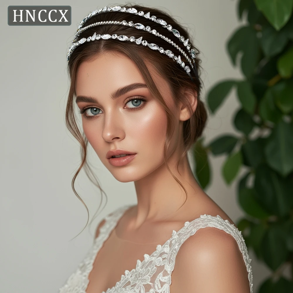 HNCCX Wedding Multiple Layers Rhinestone Headband Bling Bride Head Hoop Women Hair wear Banquet Party Hair Ornaments HP960