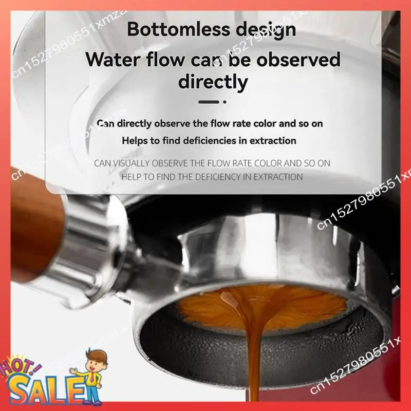 

ABCL 51Mm For Delong Coffee Machine Handle Modified Solid Wood Handle Accessories Coffee Funnel Bottomless Handle