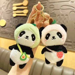 15cm Fruit Panda Keychains Plush Doll Animal Panda Bag Pendant Dolls Backpack Pendants Toys Couple Girls Gifts Doll Decorations