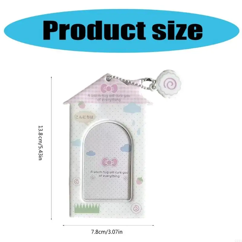 Q5WA Cartoon Photocard Holder Pvc Photocard Delave 3 -дюймовый держатель карты с цепной очарованием для идентификации карты