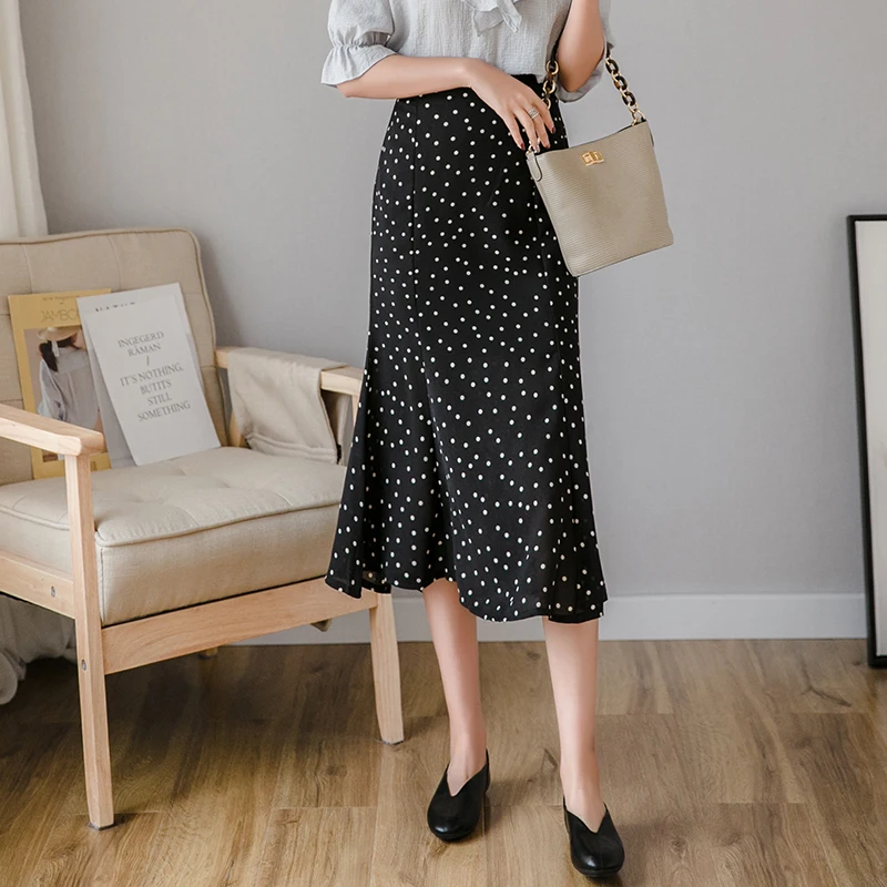 Ladies Cute Aesthetic Wave Point Skirt Women Clothing Female Spring Summer Fashion Casual Sexy Girls Kawaii Long Skirts PAK95706