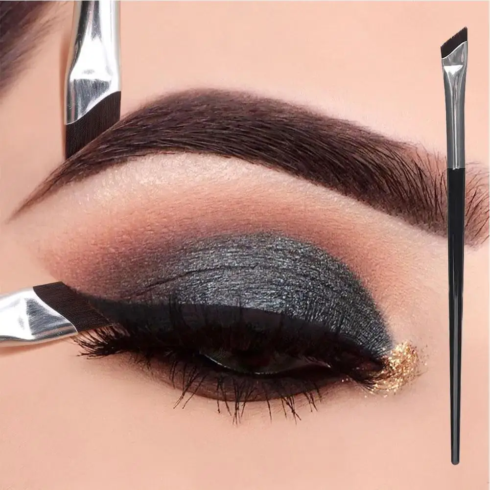 Diagonal Eyeliner Brush - Flat Sickle Eyebrow Brush Precise Detail Makeup Tools Under The Eyelids to The Lying Silkworm