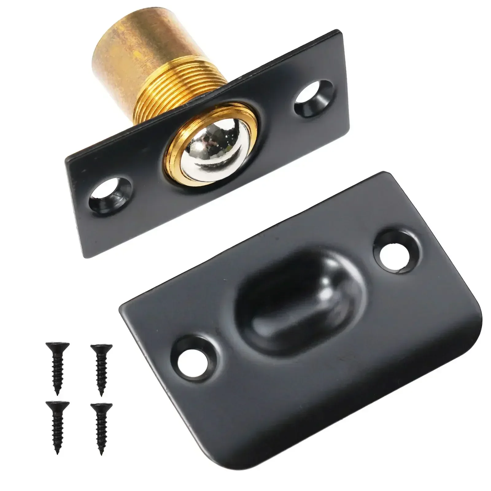 Loquet de remplacement de porte réglable, loquet à ressort, loquet à bille roulante, loquet avec 4x vis, accessoires internes