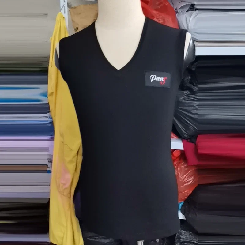 Tops de baile latino de salón para hombre, chaleco negro elástico, ropa de baile de calentamiento para otoño e invierno, ropa de práctica latina para hombre adulto DNV15858