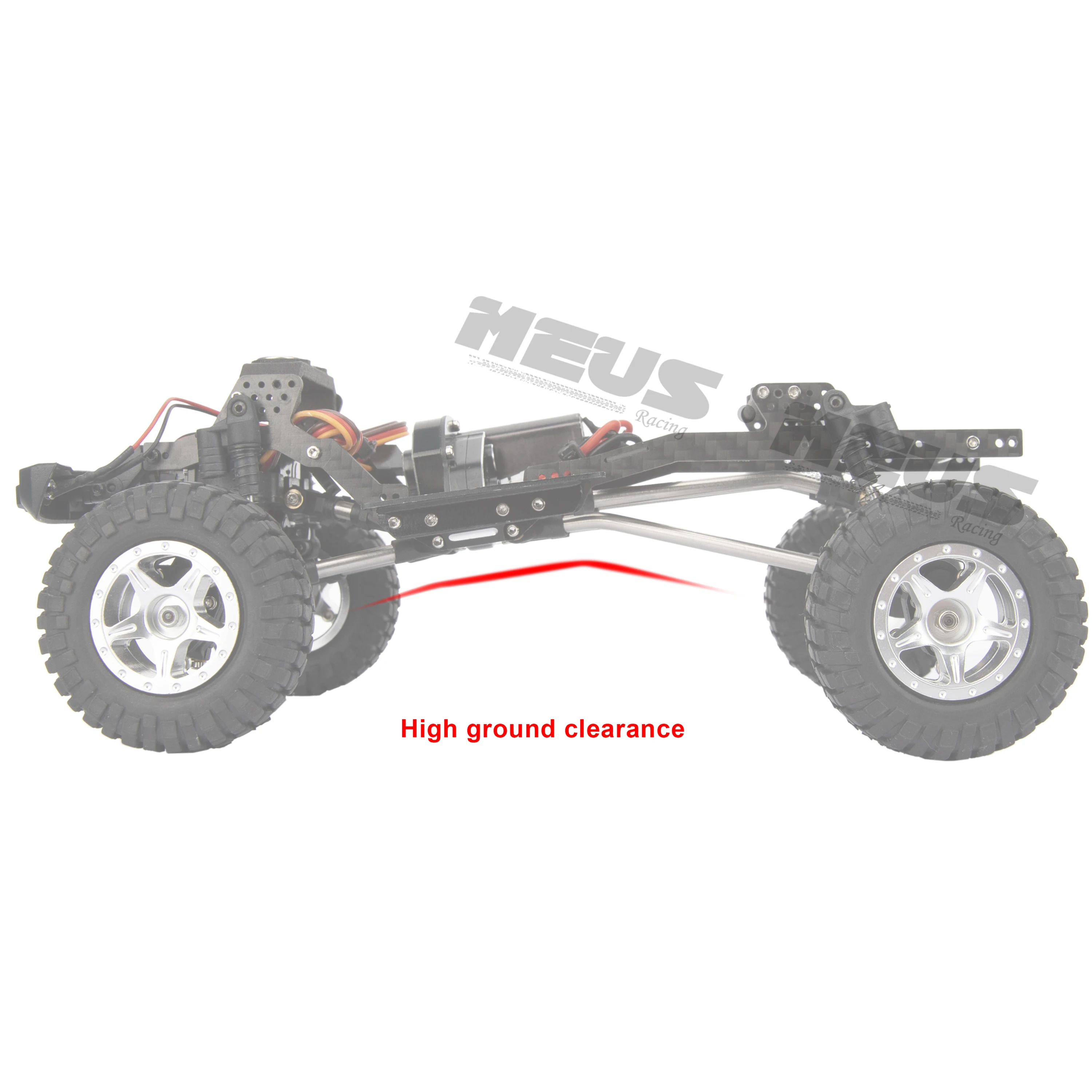 Meus Racing SCX24 LCG Carbon Fiber Chassis Frame Transmission Front System DIY Kits Links Drive Shaft Body Mount 132MM Wheelbase