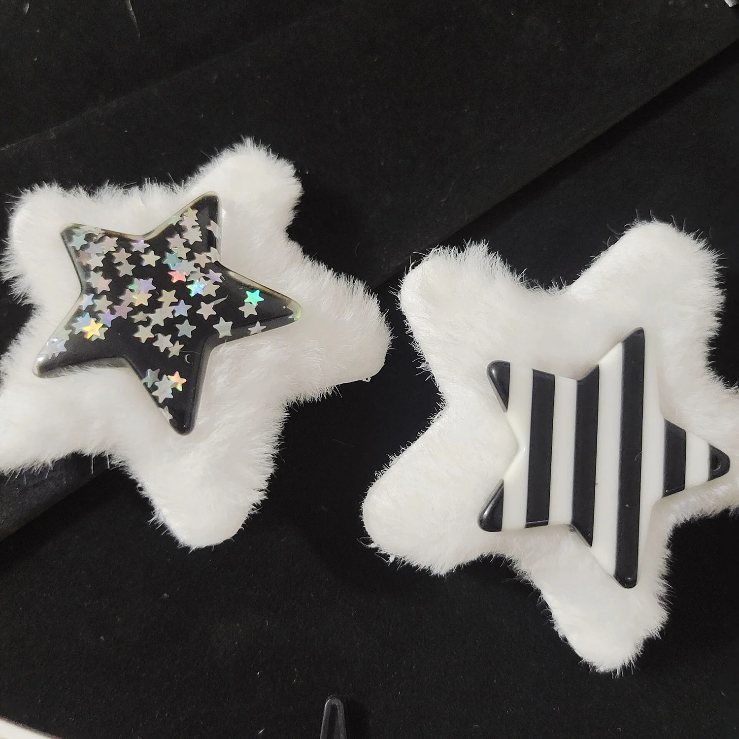 

Y2k Hair Clip For Hot Girl Hair Styling Sequins Star Shape Barrettes Plush Design Plush Hair Barrettes For Teens Girls