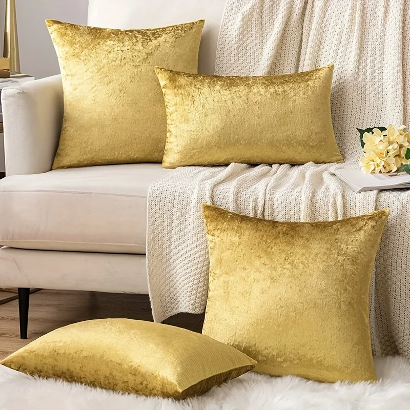 1 Pc Home Decorative Luxury Super Soft Faux Velvet Rectangular Pillow Cover Pillowcase for Sofa/Bed/Living Room 45x45cm/17.7x17.