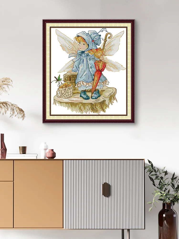 

Soulgift News Набор для вышивки крестом с предварительной печатью, штампованная ткань Аида с нитками DMC, набор для вышивания - Осенняя сирена