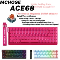 MCHOSE ACE68 Teclado magnético mecánico con cable ACE60 Pro para juegos 0.01mm RapidTrigg 8000Hz SOCD/Rs 0.125ms 128K velocidad de muestreo