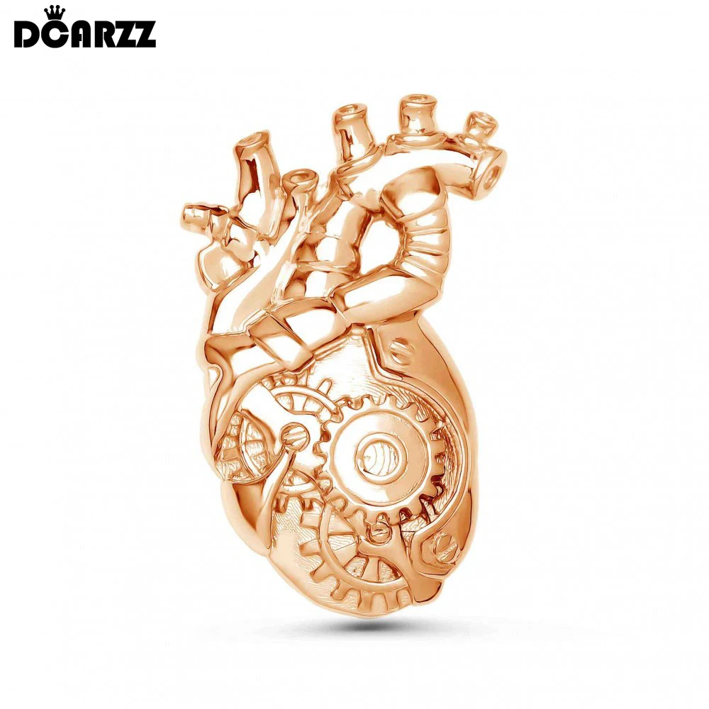 DCARZZ Creative Gear Heart Brooch Pin Medical Cardiology Lapel Badge Medicine Anatomy Jewelry for Cardiologist Doctor Nurse