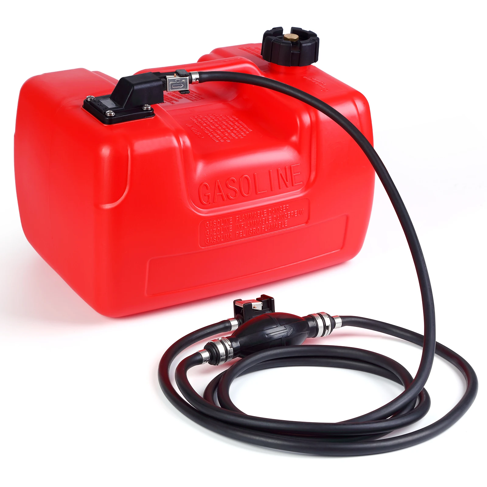 

Marine Tank, 3 Gallon Marine Portable Tank Outboard Marine Boat Transfer Tank with 9.8ft Hose, Gauge for Outboard Engine Boats