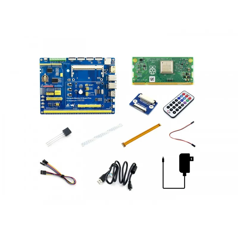 

Raspberry Pi компьютерный модуль 3 + макетный комплект типа A, см3 + плата ввода-вывода, DS18B20, ИК-пульт дистанционного управления