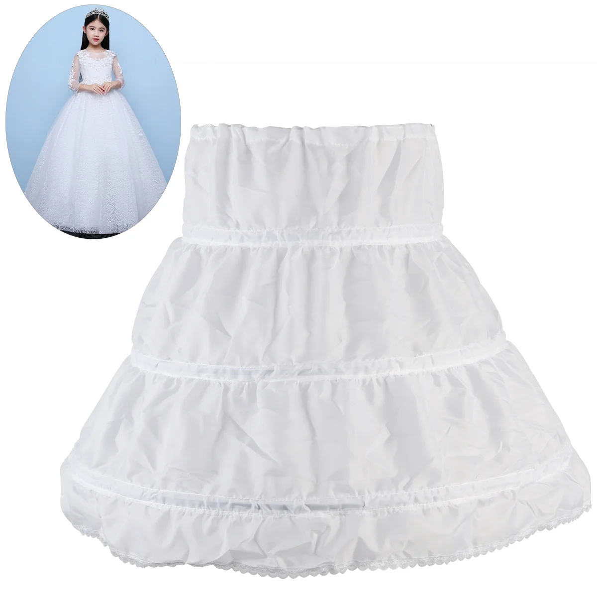 

Girl Half Petticoat Elastic Hook Loop Strap Portable Princess Under Skirt for Comfortable Daily Wear and Special