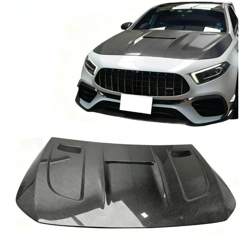 High-Quality FOR Benz A-Class W177 AMG A45S 2018-IN PT-Style Lightweight Carbon Fiber Bonnet Hatchback Sedan