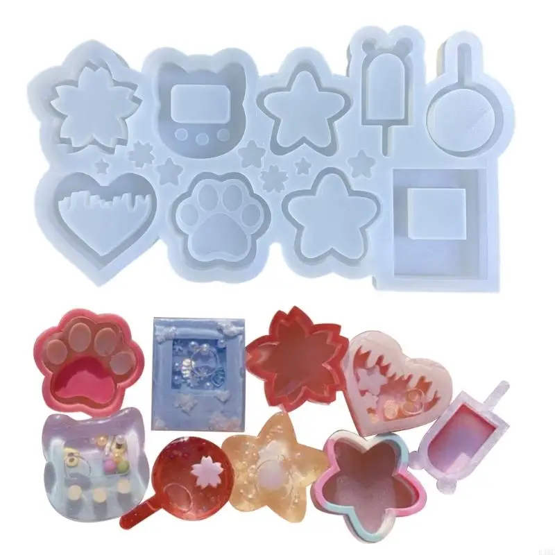 

R3MC Stars Love Assemble Ornament Resin Casting Silicone Mold Woman Keychain Decor Pendant Mold for DIY Crafts
