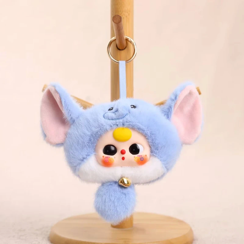 Nuevo lindo bebé de dibujos animados tres conejos llavero de peluche Animal transformable juguete de peluche Adorable Mini muñeca dulce regalo para niñas