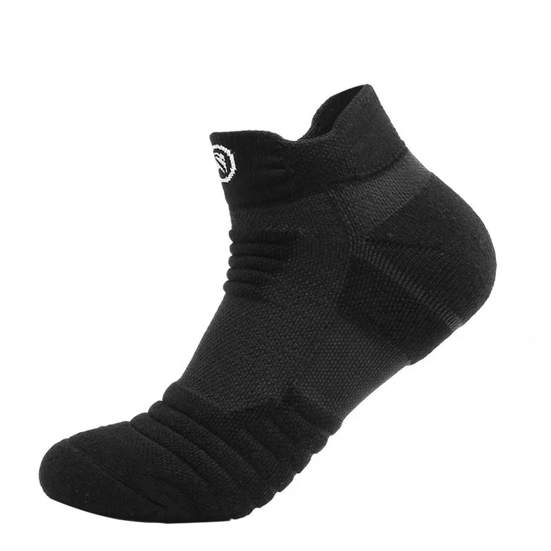 3 Pairs Men Socks Thickened Towel Bottom Professional Running Socks Cycling Sports Socks Black White Socks Short Socks