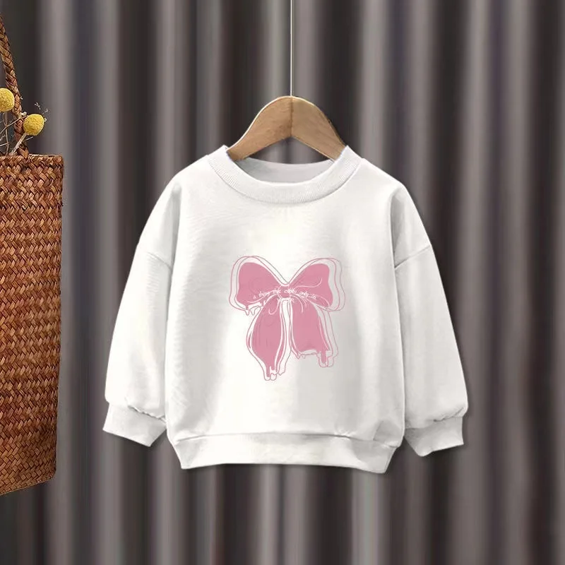 Autumn Baby Girl Boy Clothes Set Children Bow Cartoon Printing Sweatshirt Top and Pants Bottom 2 Piece Suit Kid Tracksuit