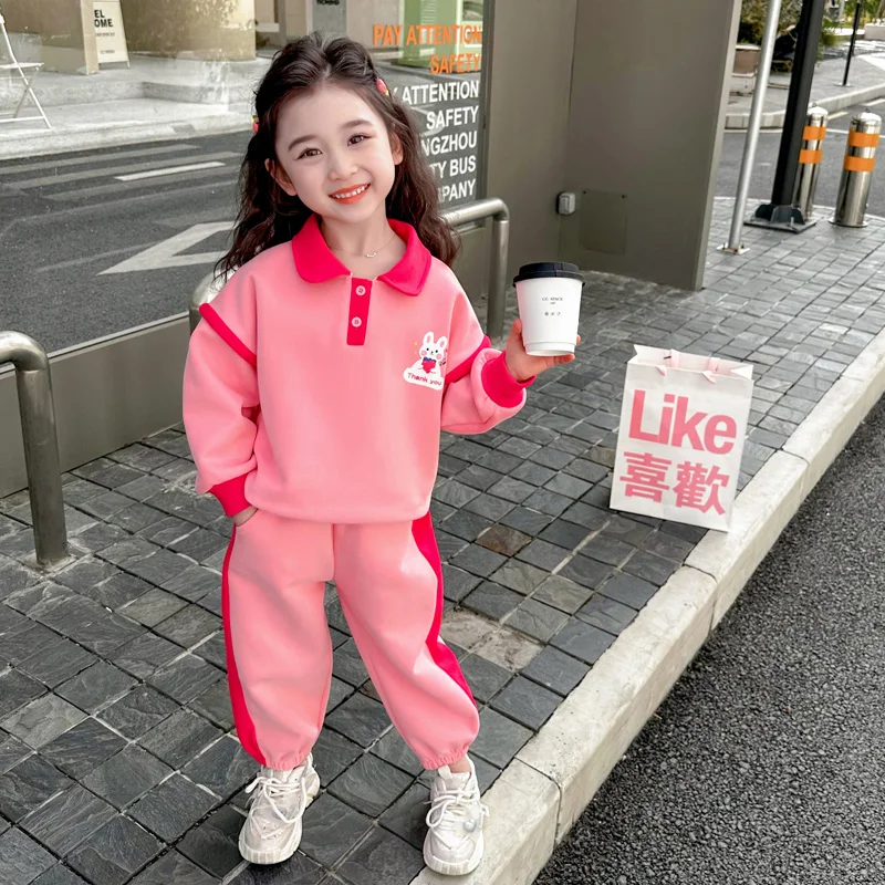 

Spring Autumn Girls Pullover Sweatshirt Sweatpants Children Casual Clothing Sets Kids Clothes Outfits Baby Tracksuits Sportswear