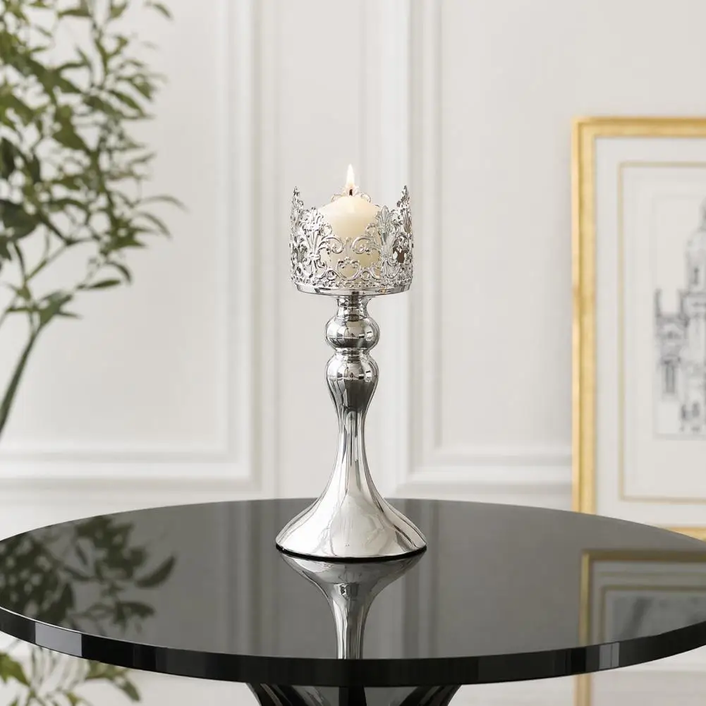 Crown Metal Candlestick European Style Crown Metal Candle Holder Decorative Dinner Table Centerpiece for Wedding for Dining