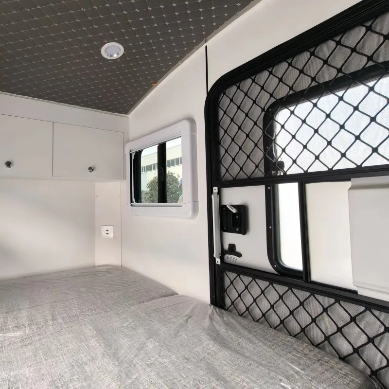 Custom Camper Van Travel Trailer RV  for Outdoor Road Trip Adventures Mobile Camping Vehicle with Sleeping Area, Storage Space