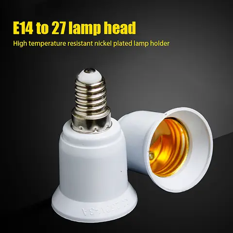 Adattatore da E14 a E27, convertitore in plastica ignifuga, adattatore per lampadina in materiale di alta qualità, portalampada
