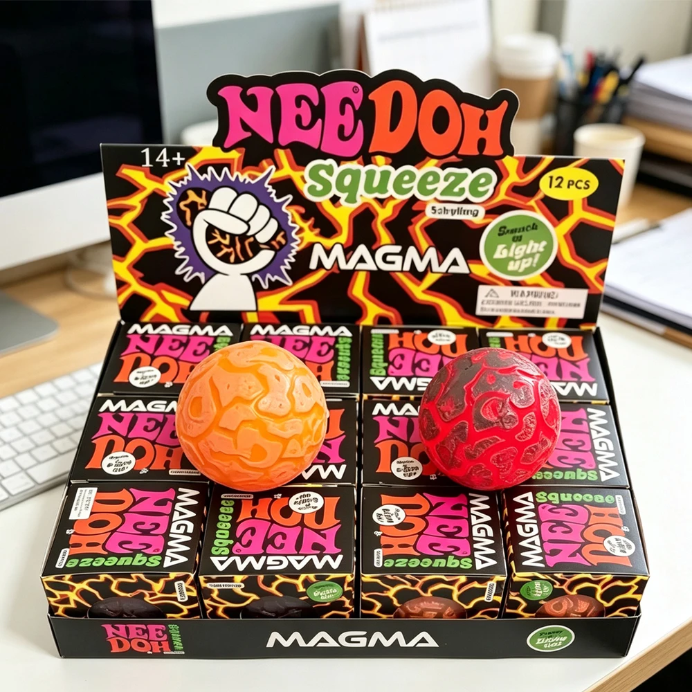 hot New Product NeeDoh Glitter Magma Ball In Stock Crunch Crunch Stress Relief Squeeze Toy Nice Toys for Adults ﻿