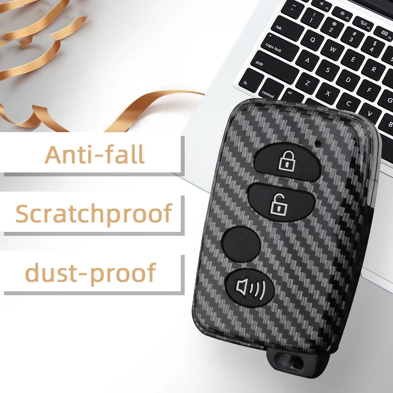ABS Carbon Car Key Case for Toyota Aqua RAV4 Land Cruiser Camry Prado Corolla Prius Cover Keyless Remote Fob 2 3 Buttons 2013 20 view 6