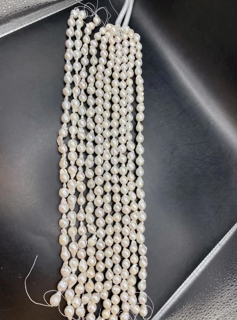 

Baroque Pearl Necklace & Semi-finished Baroque Pearl Strand for Women Fresh water Cultured Pearl Necklaces Sterling Silver Clasp