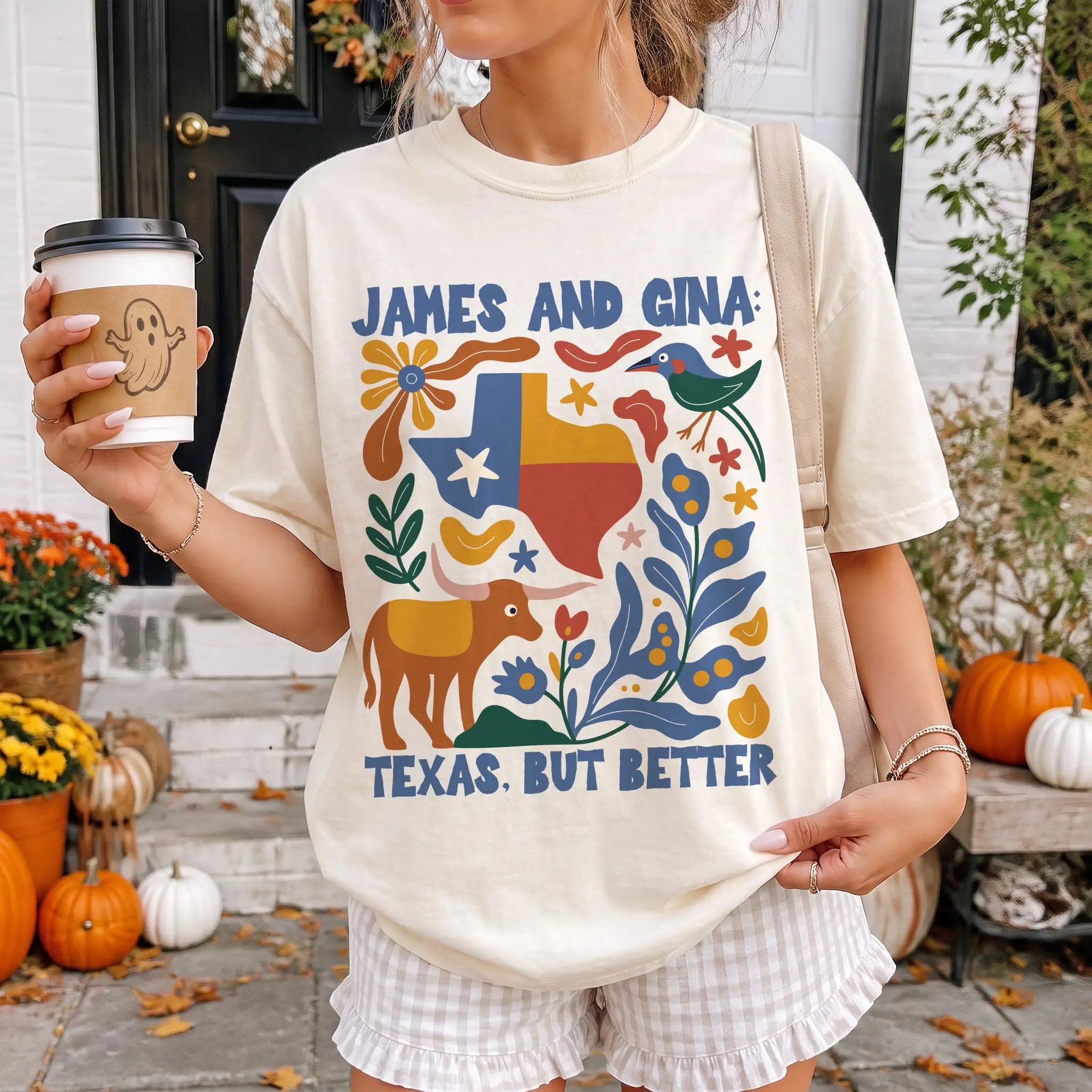 James Talarico for Senate Gina Hinojoas for Governor Vote Blue Texas T Shirt, Turn Texas Blue Folk Art Midterms 2026 Tee