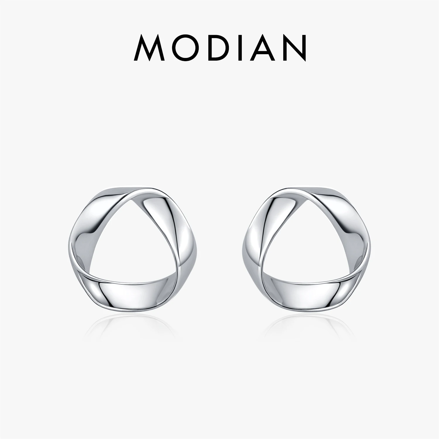 MODIAN 925 Sterling Silver Fashion Minimalistyczne faliste metalowe kolczyki sztyfty dla mężczyzn Kobiety Codzienne wakacje Drobna biżuteria