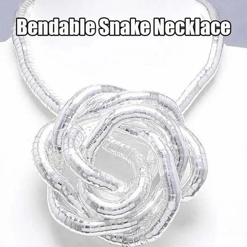 المجوهرات الملتوية انحناء الأفعى قلادة ثعبان سلسلة قلادة المجوهرات كول الأفعى اكسسوارات هدايا لصديقة الأسرة #2