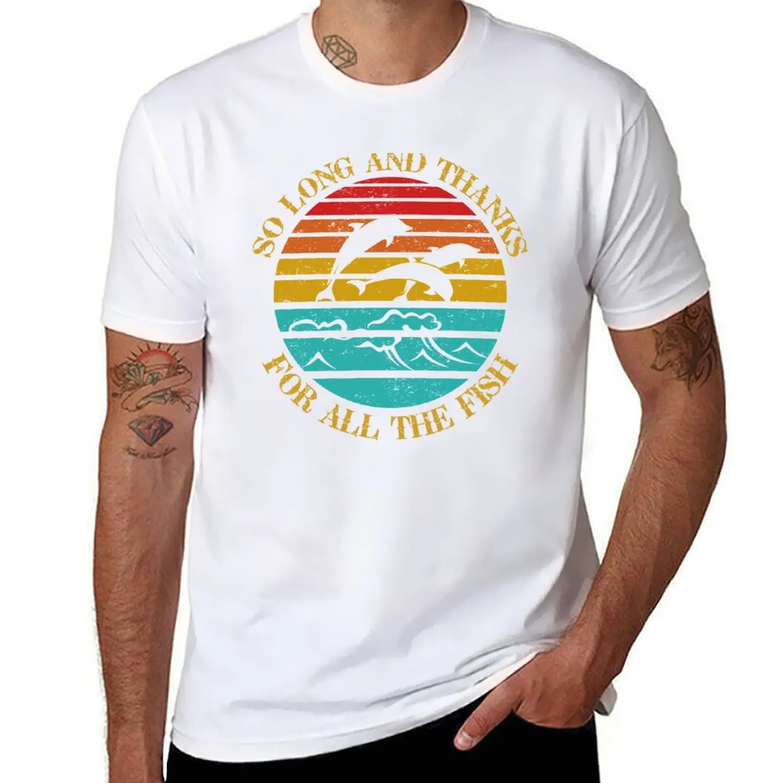 

So Long And Thanks For All The Fish Vintage T-Shirt t shirt man cotton t shirts for man cotton funny T-Shirt