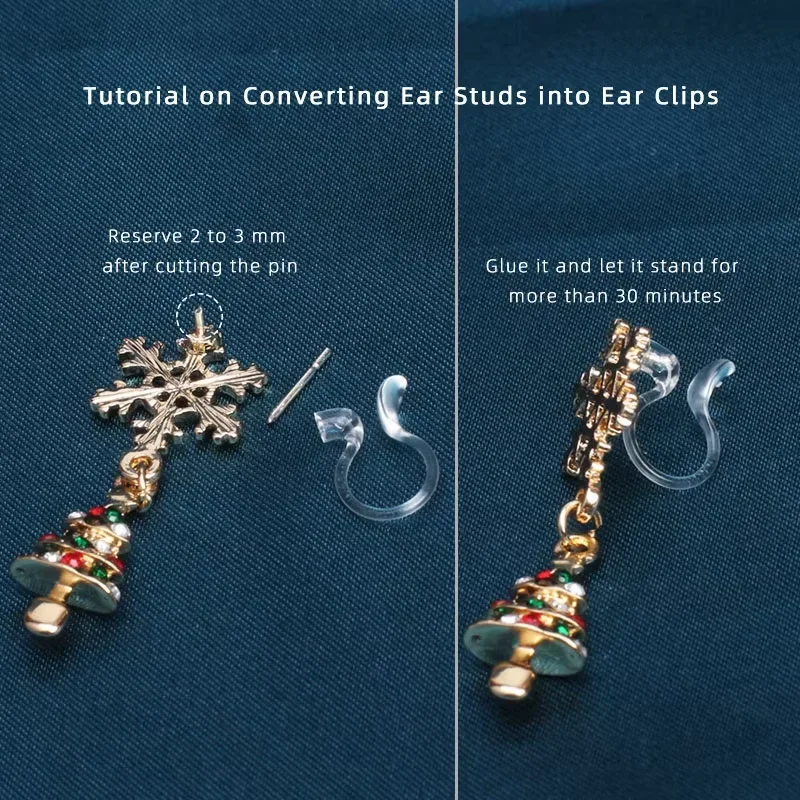 2 PCS Transparent Ear Clip For Jewelry Making Clear U-shaped Earrings Painless Resin DIY Jewelry Decorative Plastic Accessories
