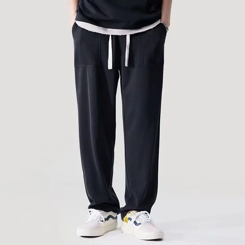 

Solid Color Pants Men Casual Pants Mens Straight Pants Baggy Man Loose Wide Leg Trousers Joggers Spring Summer Trousers R93