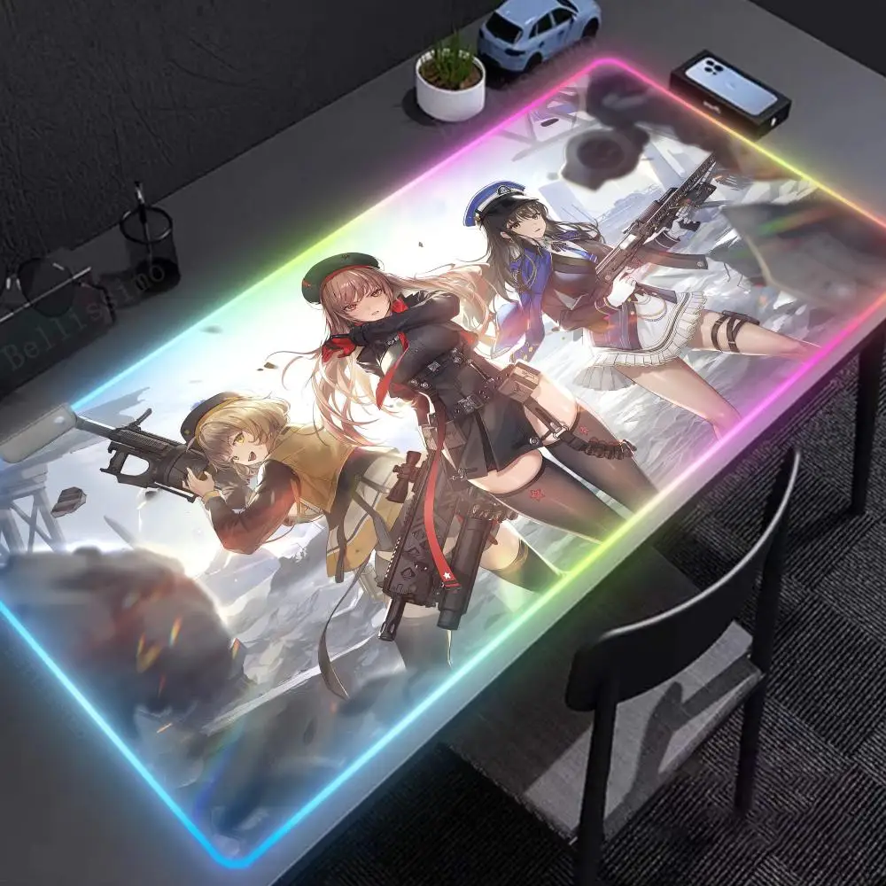 

RGB Mouse Pad Hot G_goddess of V_victory Nikke INS trend Mousepad Kawaii Cute Deskmat LED Luminous Desk Pad HD Keyboard Mat