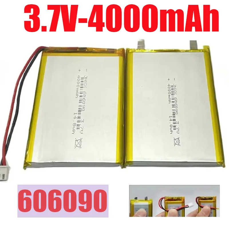 606090 Lithium Polymer Rechargeable Battery 3.7V 4000mAh Cells for Powerbank Power Bank Tablet PC Robot LED Fan GPS PSP DVD Toy