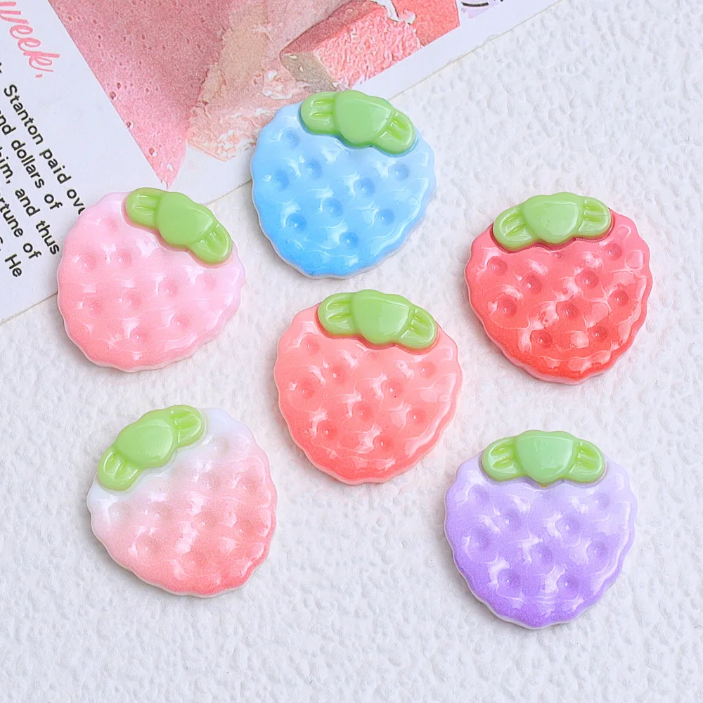 

Strawberry Planar Resin Foods Cabochon 20pcs Resin Flatbacks for DIY Jewelry Making Wholesale Scrapbook Decoration Accessory