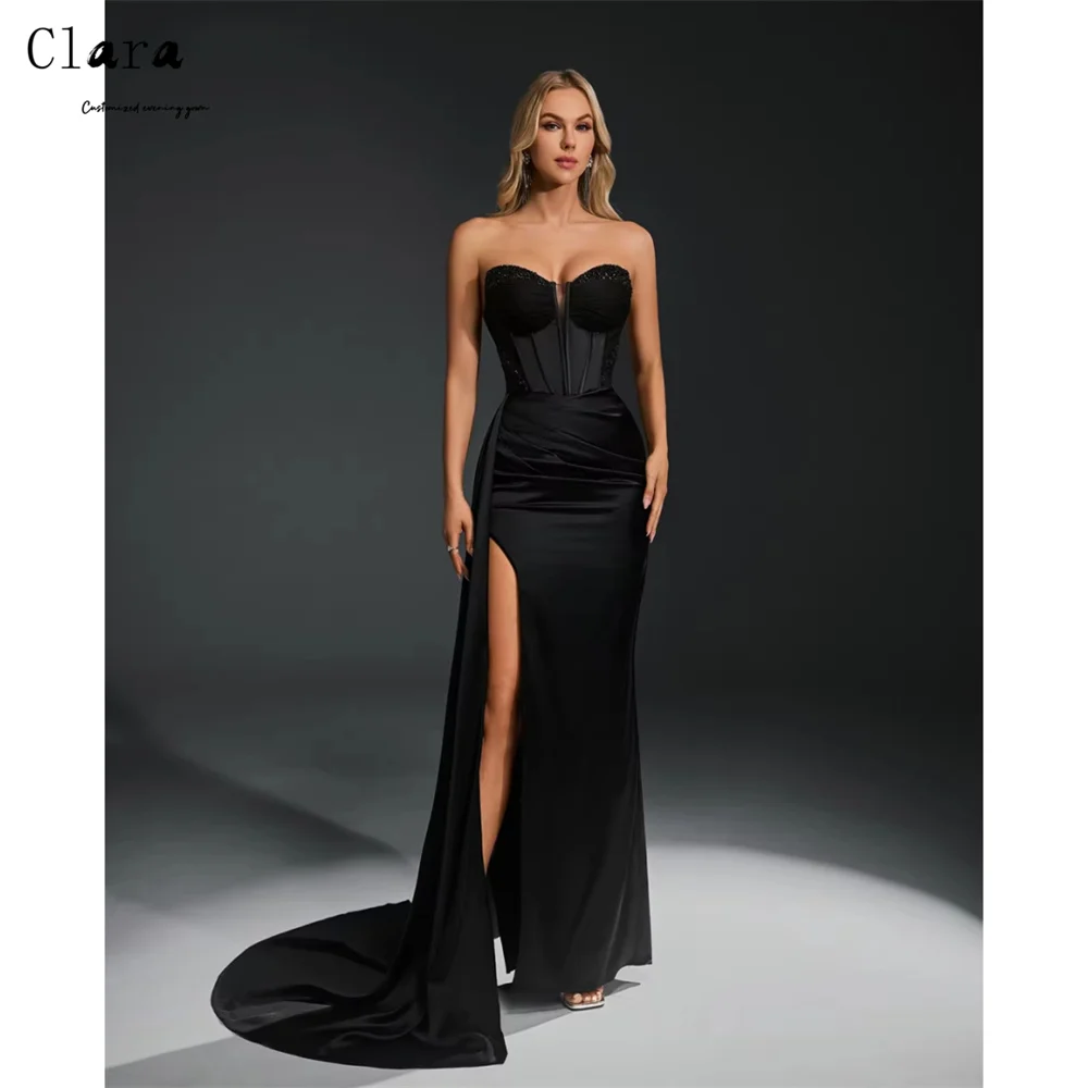

Clara Custom Hot Selling Product: Black Sweetheart Side Slit Fish Tail Luxurious Party Dress Party Dresses Woman Prom Dress 2026